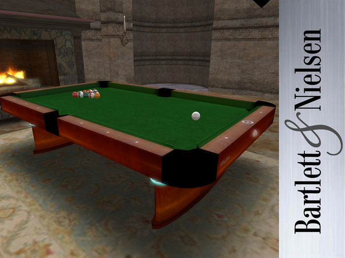 Second Life Marketplace Playable Pool Table "Metropolis" ball pickup, keeps score, racks